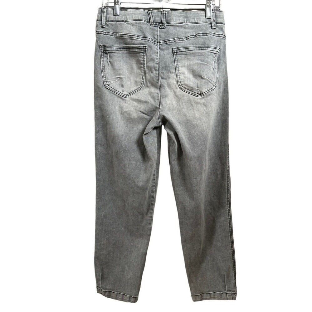 Democracy Jeans Women's Ab Solution Cropped Gray Denim Distressed Size 6 - Picture 2 of 6